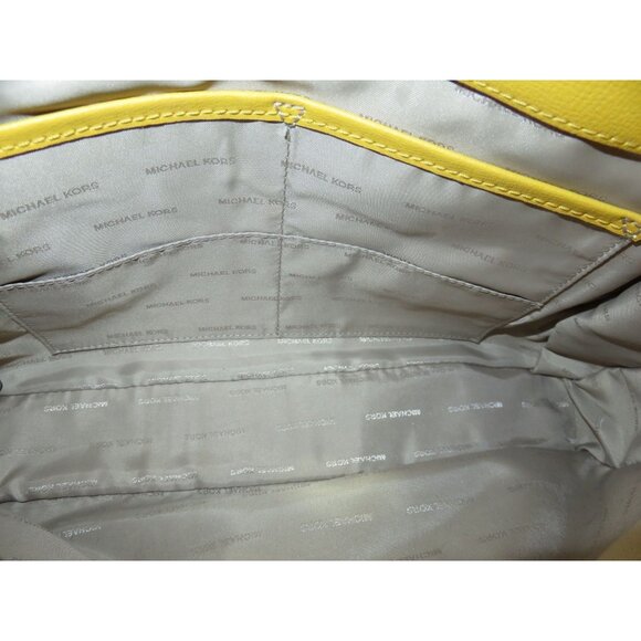 Michael Kors Sylvie Sunflower Yellow Structured leather Studded Tote Satchel - Picture 10 of 15